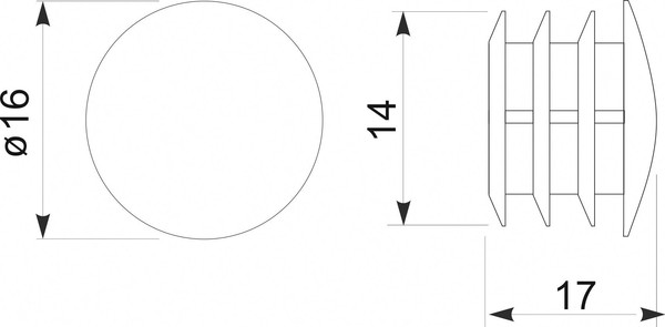 Изображение товара Заглушка декоративная AKS Для трубы полукруглая d16 307А / 14 234 (хром)