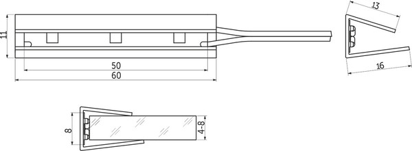 Изображение товара Подсветка для мебели AKS Klips-p-02 12VDC 0.25W / 119 588 (нейтральный белый)