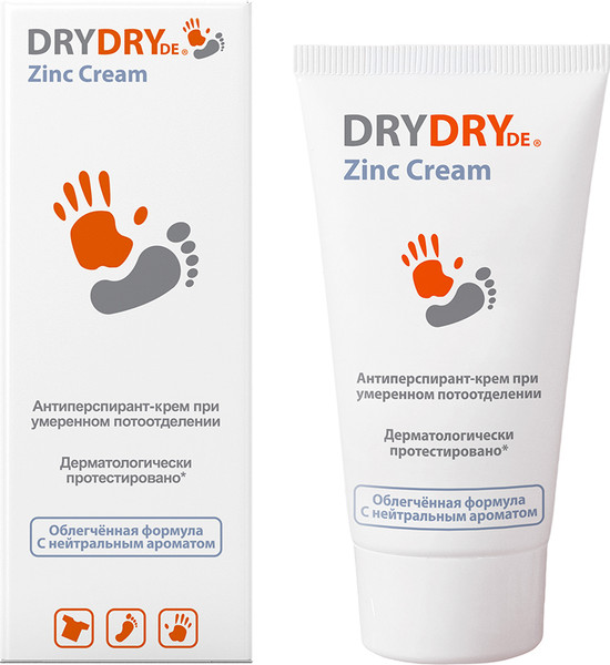 Изображение товара Антиперспирант-крем Dry Dry Цинк при умеренном потоотделении (50мл)