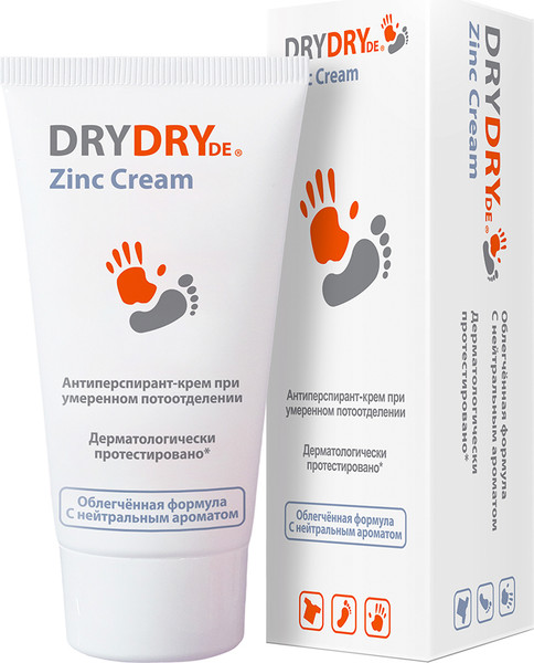 Изображение товара Антиперспирант-крем Dry Dry Цинк при умеренном потоотделении (50мл)