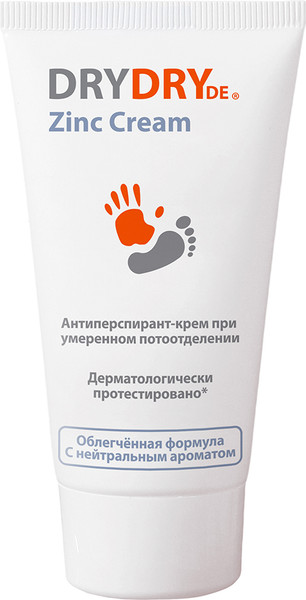 Изображение товара Антиперспирант-крем Dry Dry Цинк при умеренном потоотделении (50мл)