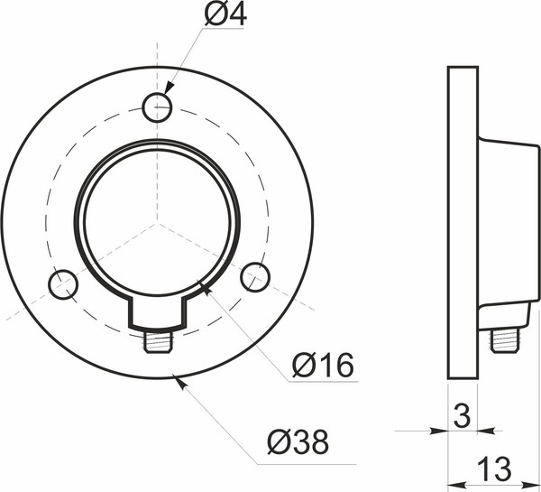 Изображение товара Держатель для рейлинга AKS d16 / 22 846 (хром/сталь)