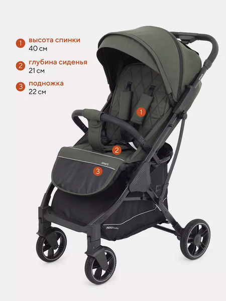 Изображение товара Детская прогулочная коляска MOWbaby Smart / MB101 (Olive)