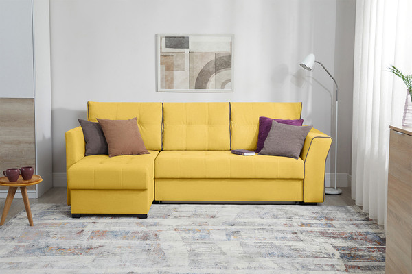 Изображение товара Диван угловой Mio Tesoro Камил 484 (левый, горчичный 1625)