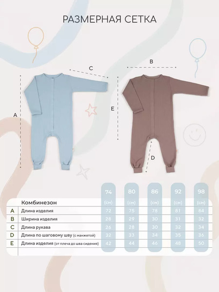 Изображение товара Набор комбинезонов для малышей Rant Waffy / 3-92 (2шт, Blue/Brown, р.98)