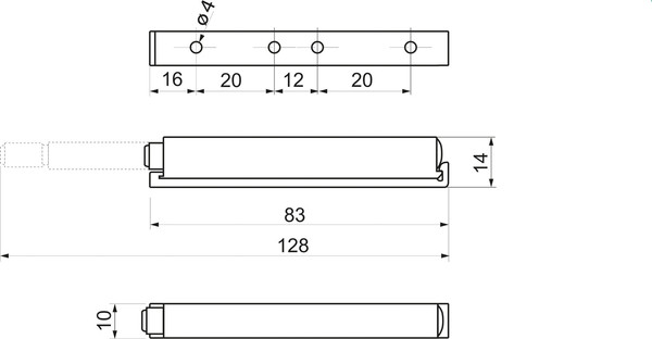 Изображение товара Механизм Push-to-Open AKS Магнитный накладной / 73 723 (белый)