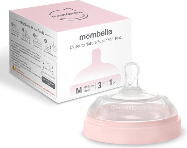 Изображение товара Соска Mombella Wide Neck / 01854 (M, розовый)