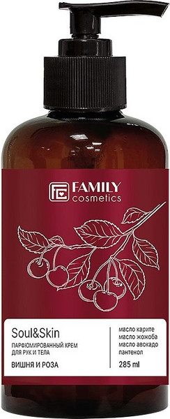 Изображение товара Крем для тела Family Cosmetics Soul & Skin Вишня и Роза (285мл)