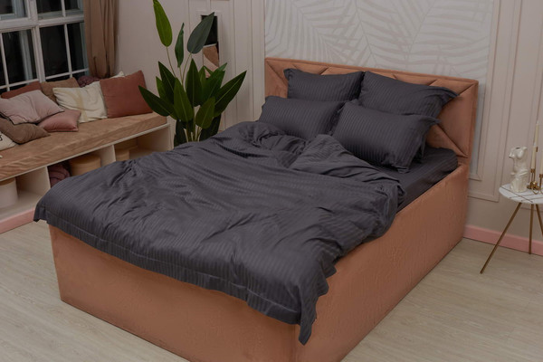 Изображение товара Комплект постельного белья Sofi de Marko Моне Евро 2н / Евро-СС-М-ан (антрацит)