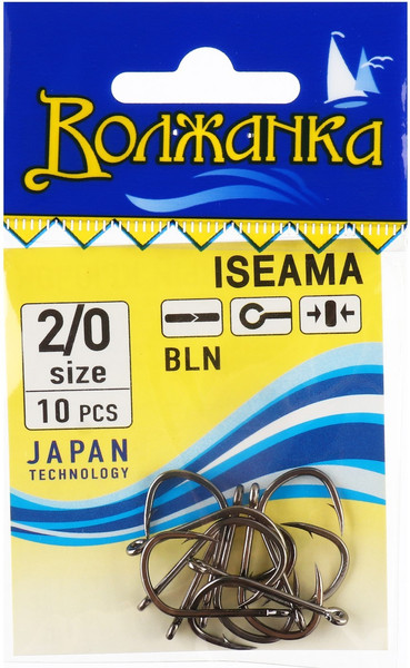 Изображение товара Набор крючков рыболовных Волжанка Iseama # 2/0 / SW-006-2/0 (10шт)