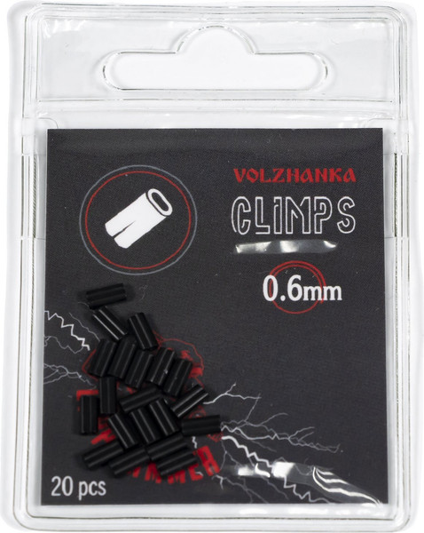 Изображение товара Набор обжимных трубок для поводков Волжанка Climps 0.6мм / OTVC-0.6 (20шт)