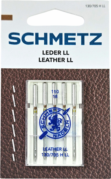 Изображение товара Набор игл для бытовой швейной машины Schmetz 130/705H-LL Leather NM110 (5шт)