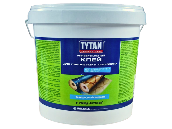 Изображение товара Клей для напольных покрытий Tytan Professional Для линолеума и ковролина 17394 (4кг)