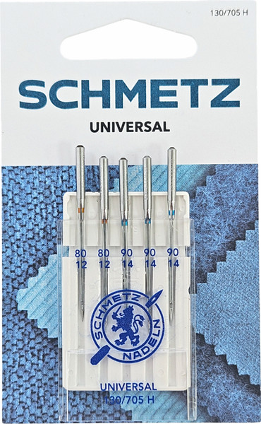 Изображение товара Набор игл для бытовой швейной машины Schmetz 130/705H Universal aссорти 80(2)/90(3) (5шт)
