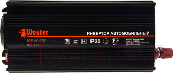 Изображение товара Автомобильный инвертор Wester MSW600 / 77427