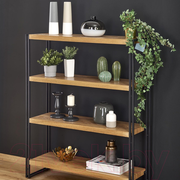 Изображение товара Стеллаж Halmar Bolivar REG-1 (дуб золотой/черный)