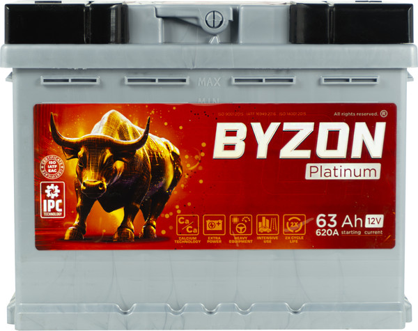 Изображение товара Автомобильный аккумулятор BYZON Platinum R+ / BYZ630P (63 А/ч)
