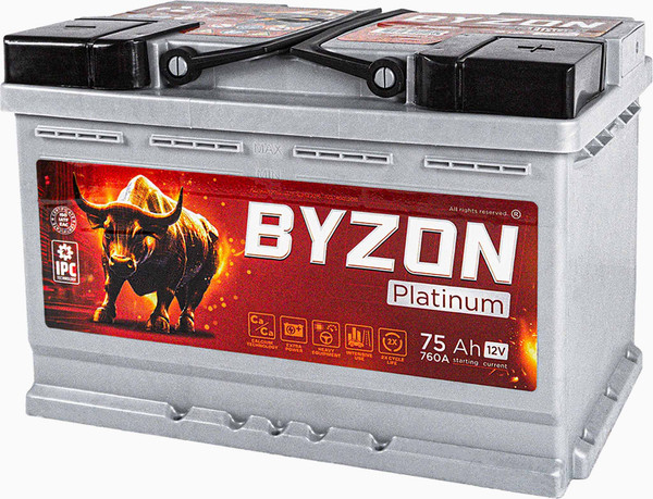 Изображение товара Автомобильный аккумулятор BYZON Platinum R+ / BYZ750P (75 А/ч)