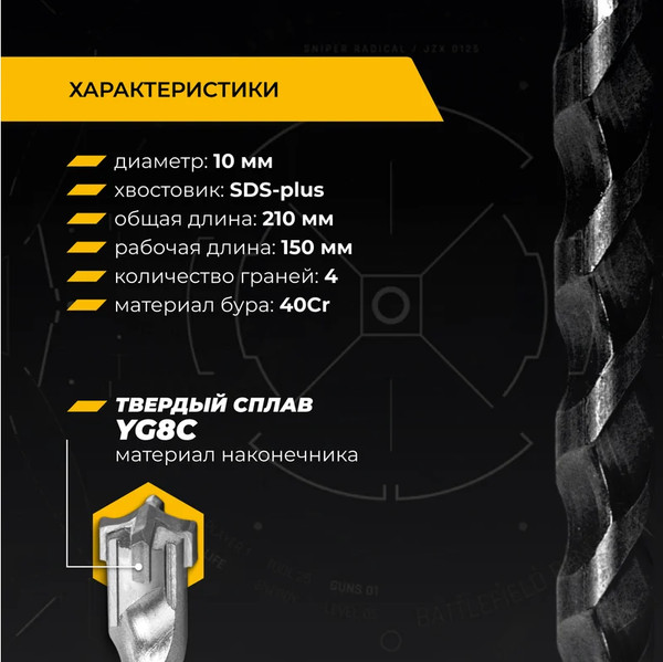 Изображение товара Бур Rage SDS-plus Furious 12x210мм / 567221