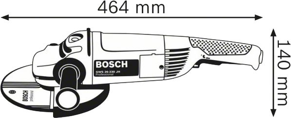 Изображение товара Профессиональная угловая шлифмашина Bosch GWS 26-230 JH / 0.601.856.M00