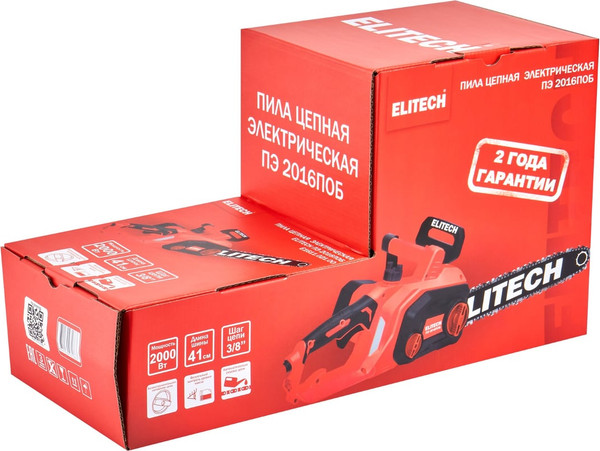 Изображение товара Электропила цепная Elitech ПЭ 2016ПОБ / 210672 (E1611.021.00)