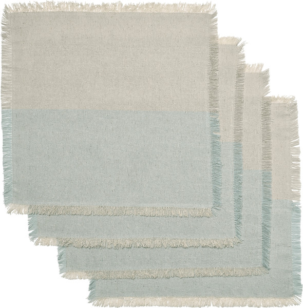 Изображение товара Сервировочная салфетка Ikea Ниссога 35x35 см 805.550.34 (бежевый/голубой, 4 шт)