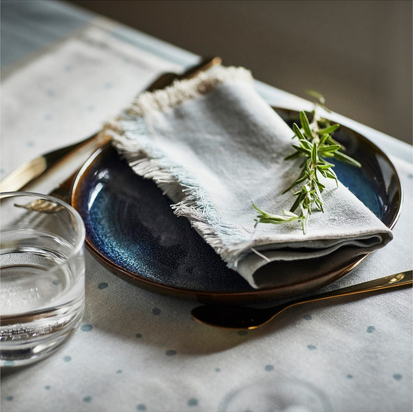 Изображение товара Сервировочная салфетка Ikea Ниссога 35x35 см 805.550.34 (бежевый/голубой, 4 шт)