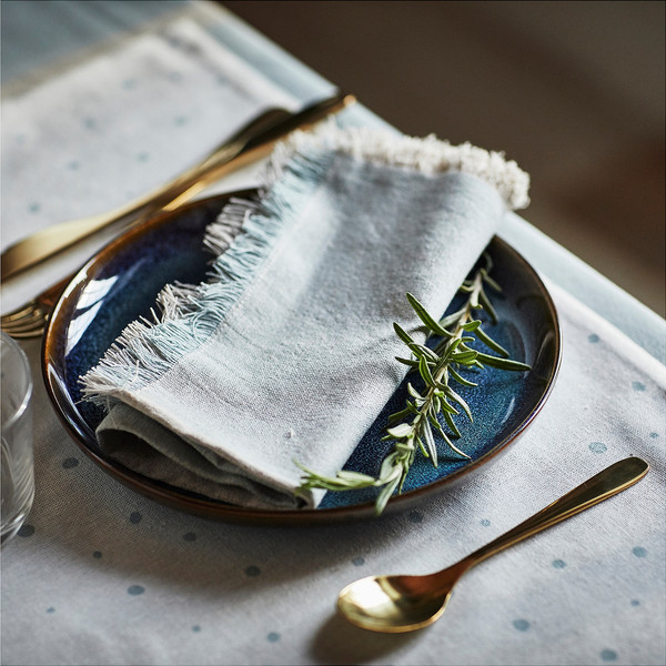 Изображение товара Сервировочная салфетка Ikea Ниссога 35x35 см 805.550.34 (бежевый/голубой, 4 шт)