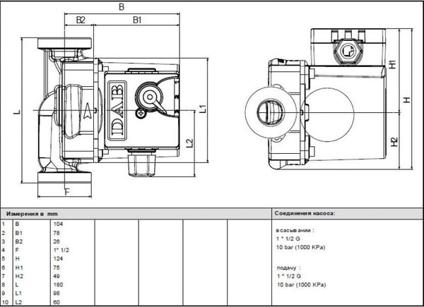 Изображение товара Циркуляционный насос DAB VA 55/180(1")M 230/50