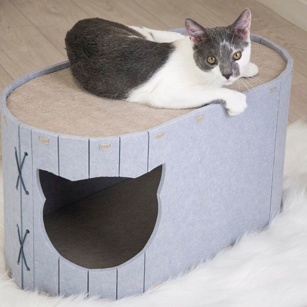 Изображение товара Домик-когтеточка Дарэленд Войлок / 8050сер-беж