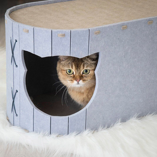 Изображение товара Домик-когтеточка Дарэленд Войлок / 8050сер-беж