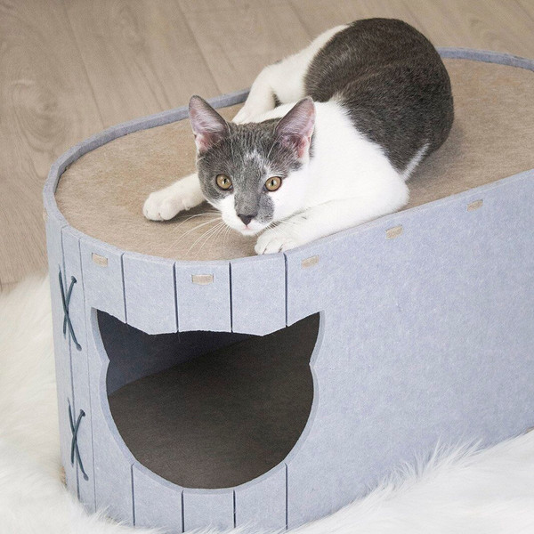 Изображение товара Домик-когтеточка Дарэленд Войлок / 8050сер-беж