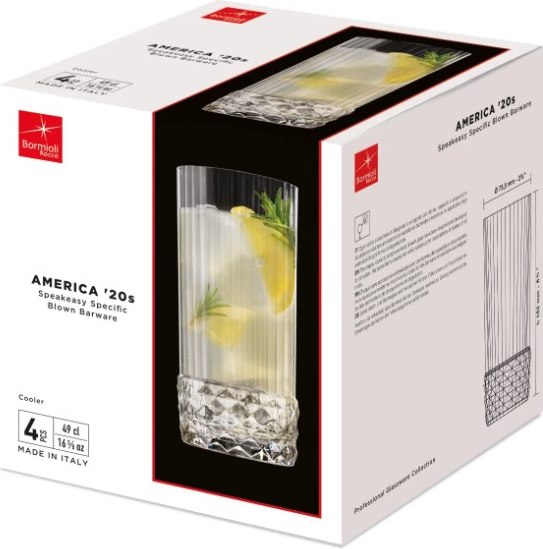 Изображение товара Набор стаканов Bormioli Rocco Америка'20е 1.22141-4 (490 мл, 4 шт)