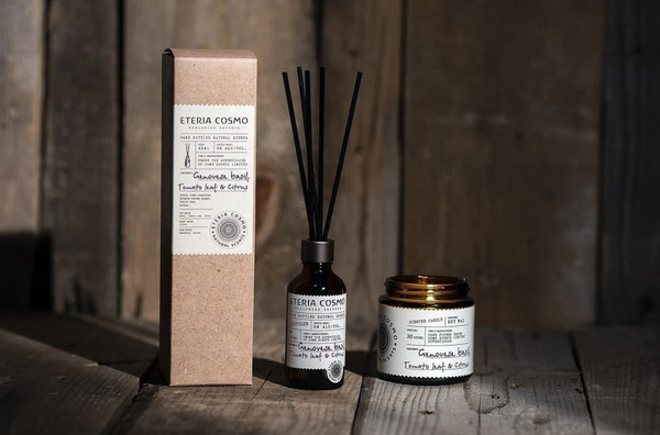 Изображение товара Свеча Eteria Cosmo Ароматическая Базилик томатный лист и цитрус ETC0216 (88г)