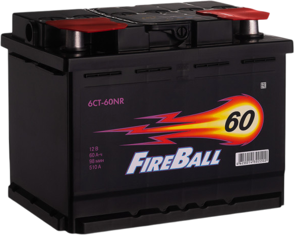 Изображение товара Автомобильный аккумулятор FireBall 60 R+ 510A 6СТ-60NR. (60 А/ч)