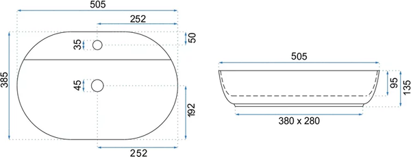 Изображение товара Умывальник REA U4620 Aura 51