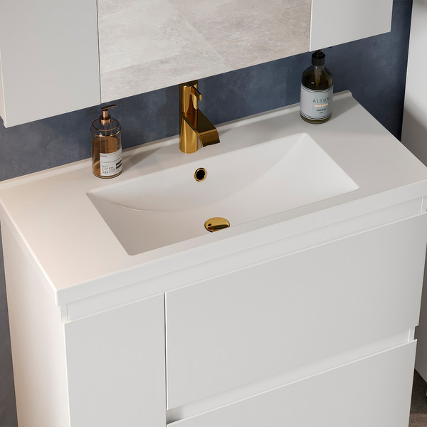 Изображение товара Тумба под умывальник Belux Неаполь Н 100-02 (1, белый глянцевый)