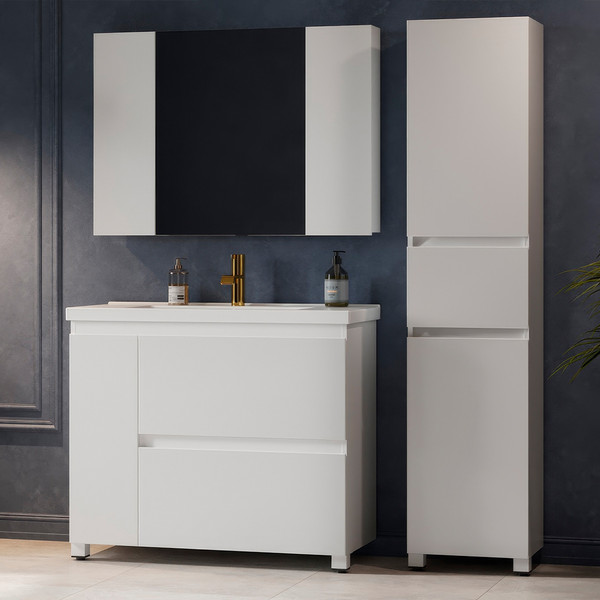 Изображение товара Тумба под умывальник Belux Неаполь Н 100-02 (1, белый глянцевый)