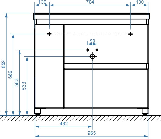 Изображение товара Тумба под умывальник Belux Неаполь Н 100-02 (1, белый глянцевый)