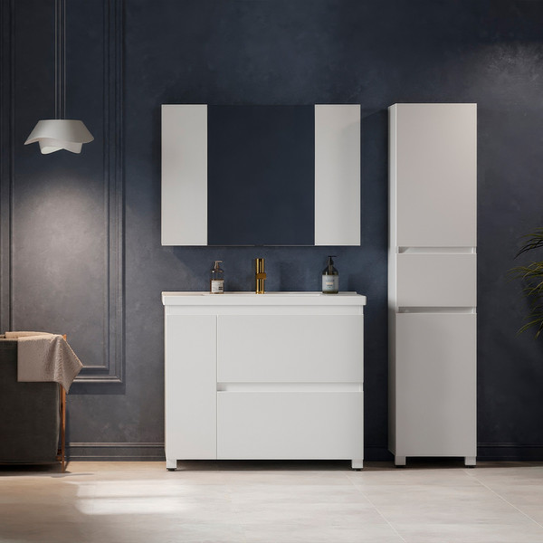 Изображение товара Тумба под умывальник Belux Неаполь Н 100-02 (1, белый глянцевый)