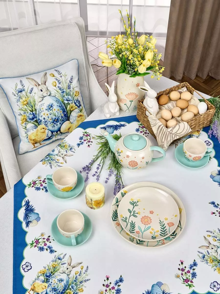 Изображение товара Скатерть Arya Easter / 8680943255655 (белый/голубой)