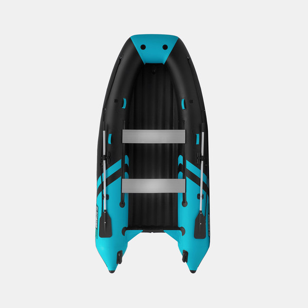Изображение товара Надувная лодка GLADIATOR E350PRO (черный/бирюзовый)
