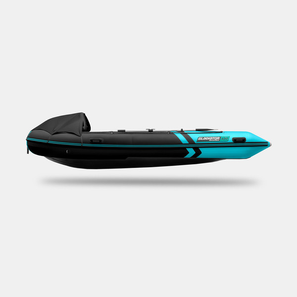 Изображение товара Надувная лодка GLADIATOR E450PRO (черный/бирюзовый)
