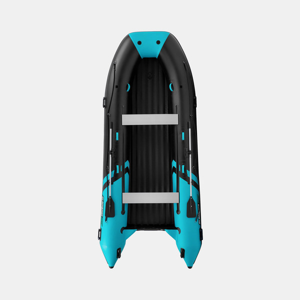 Изображение товара Надувная лодка GLADIATOR E450PRO (черный/бирюзовый)