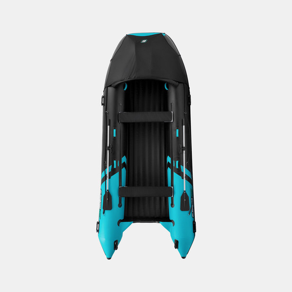 Изображение товара Надувная лодка GLADIATOR E450PRO (черный/бирюзовый)