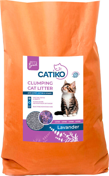 Изображение товара Наполнитель для туалета Catiko М Comfort (лаванда, 3.9кг)