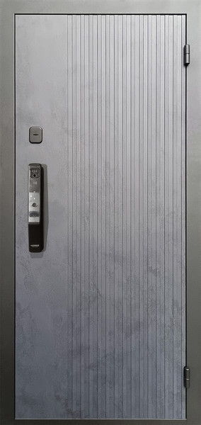 Изображение товара Входная дверь Промет Рона Смарт 86x205 (правая, бетон графит/зеркало/черный муар)