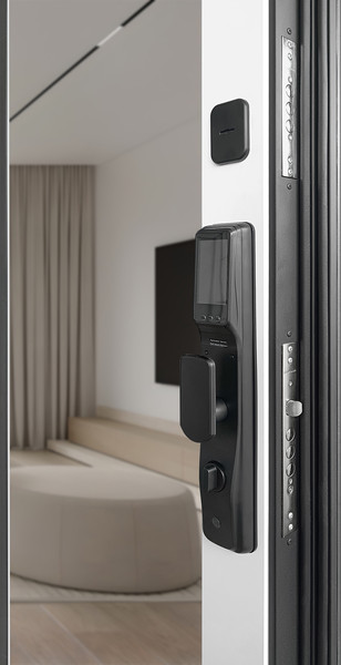 Изображение товара Входная дверь Промет Рона Смарт 86x205 (левая, бетон графит/зеркало/черный муар)