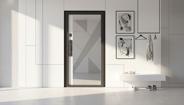 Изображение товара Входная дверь Промет Рона Смарт 86x205 (правая, бетон графит/зеркало/черный муар)