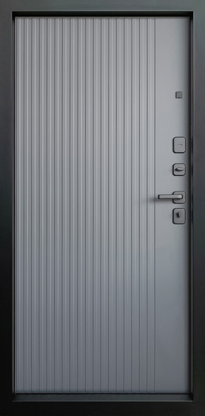 Изображение товара Входная дверь Промет Рона 96x205 (правая, бетон графит/графит нубук/черный муар)